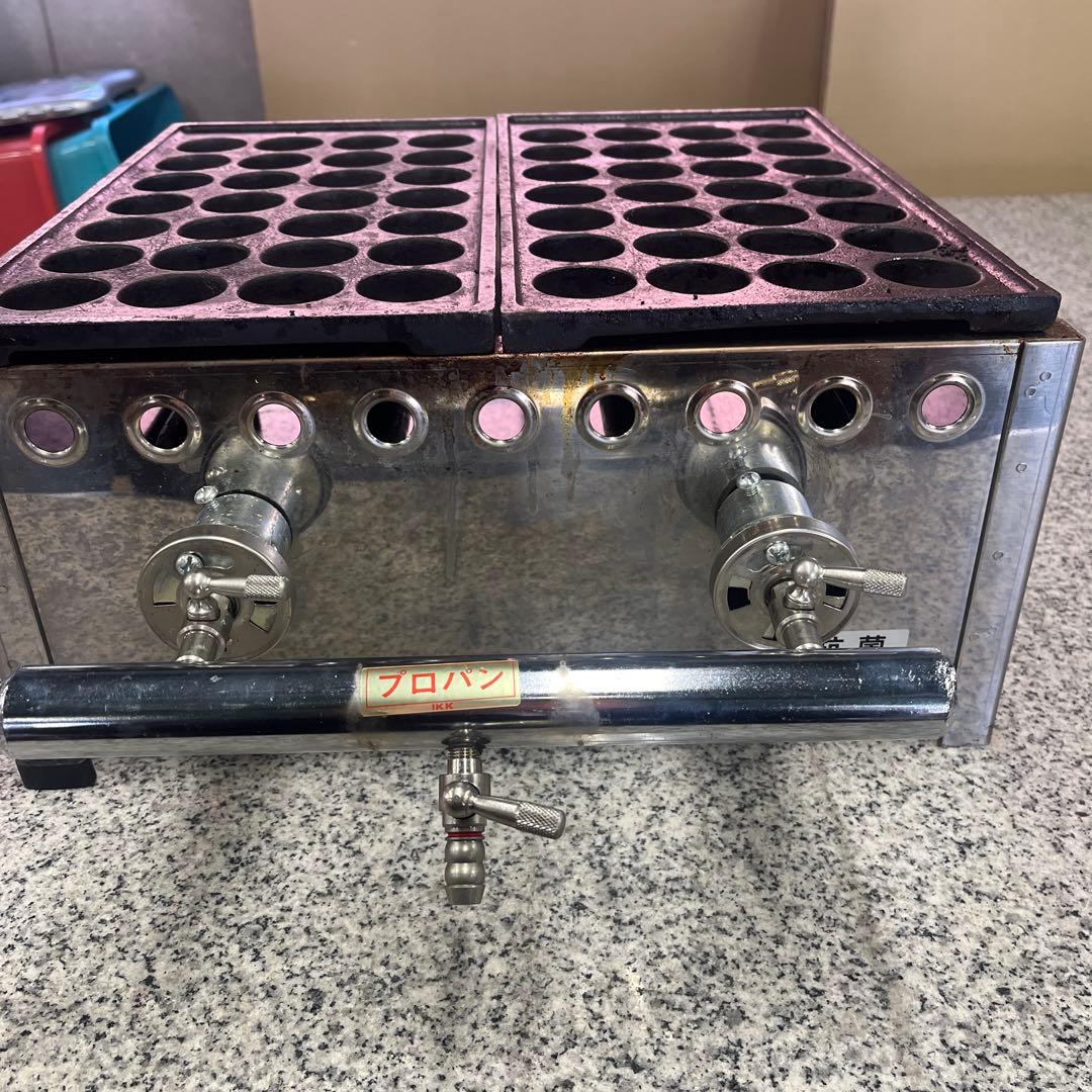 IKK プロパン たこ焼き器 28穴×2連 LPガス 鉄鋳物 業務用 格安