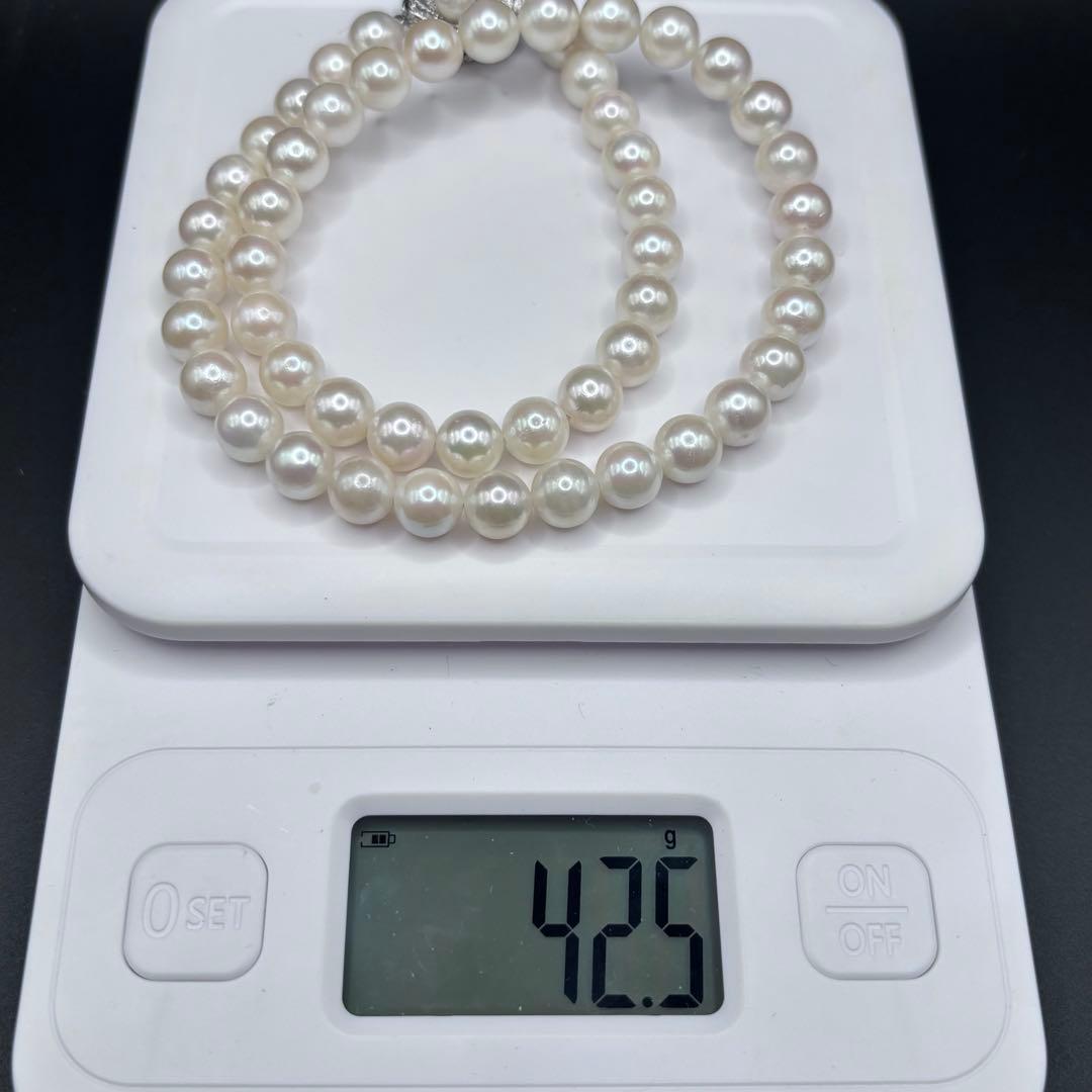干渉色◎大珠8.5mm✨あこや本真珠パールネックレス 冠婚葬祭/卒業式/入学式