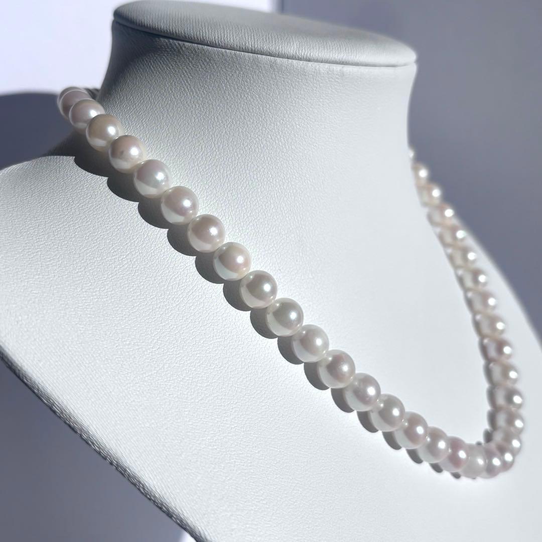 干渉色◎大珠8.5mm✨あこや本真珠パールネックレス 冠婚葬祭/卒業式/入学式