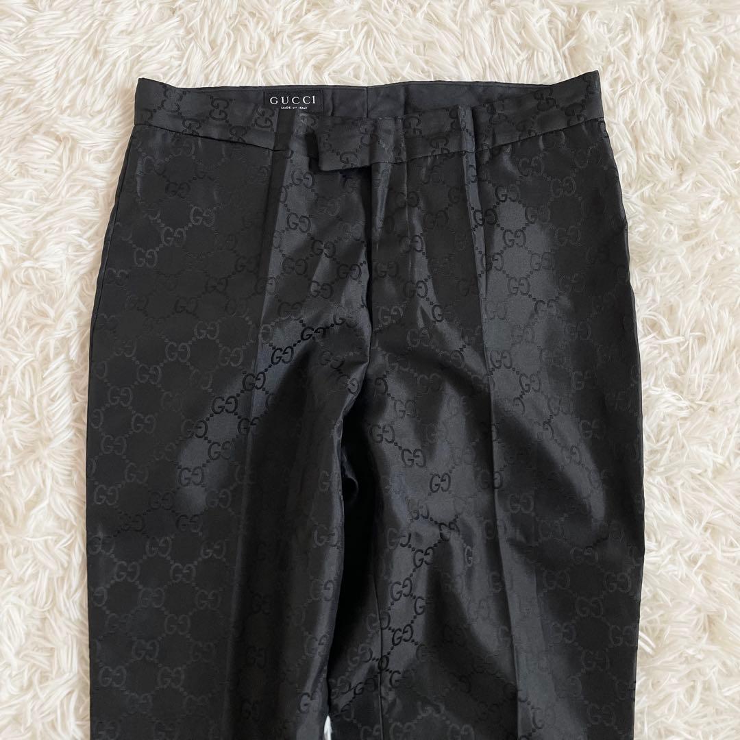 美品　GUCCI　スラックス　GG　総柄　ブラック　Sサイズ　メンズ　スーツ