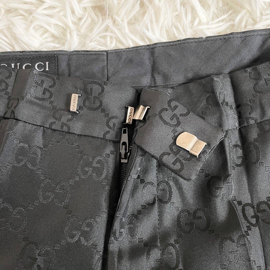美品　GUCCI　スラックス　GG　総柄　ブラック　Sサイズ　メンズ　スーツ