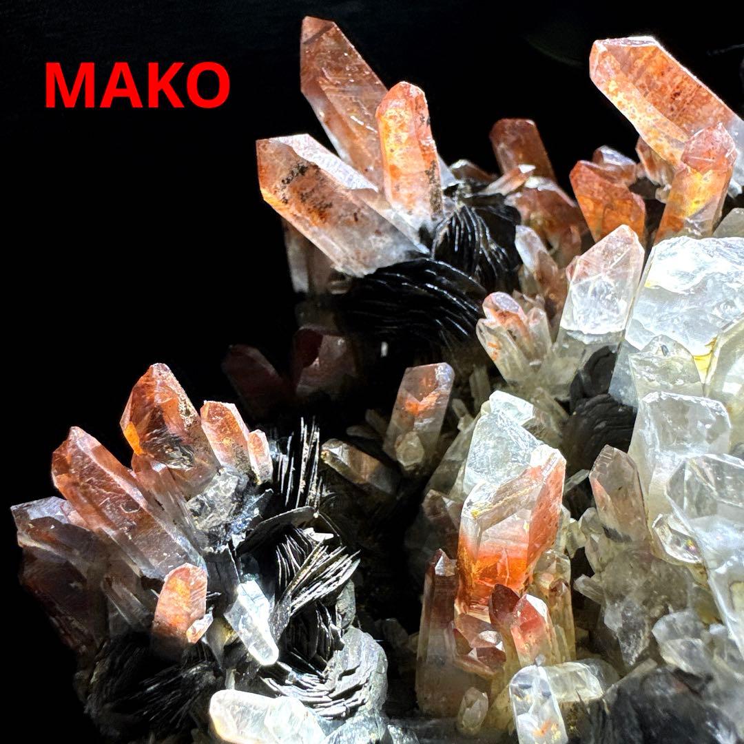 M1794☆アイアンローズ共生赤水晶クラスター1.7Kg☆広東省産☆N20720