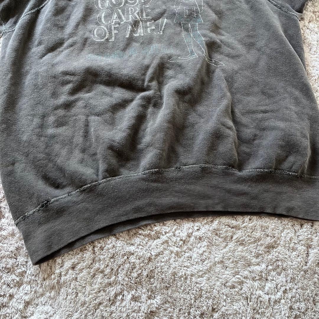 60s vintage sweat ブラック　グッドプリント　半袖スウェット