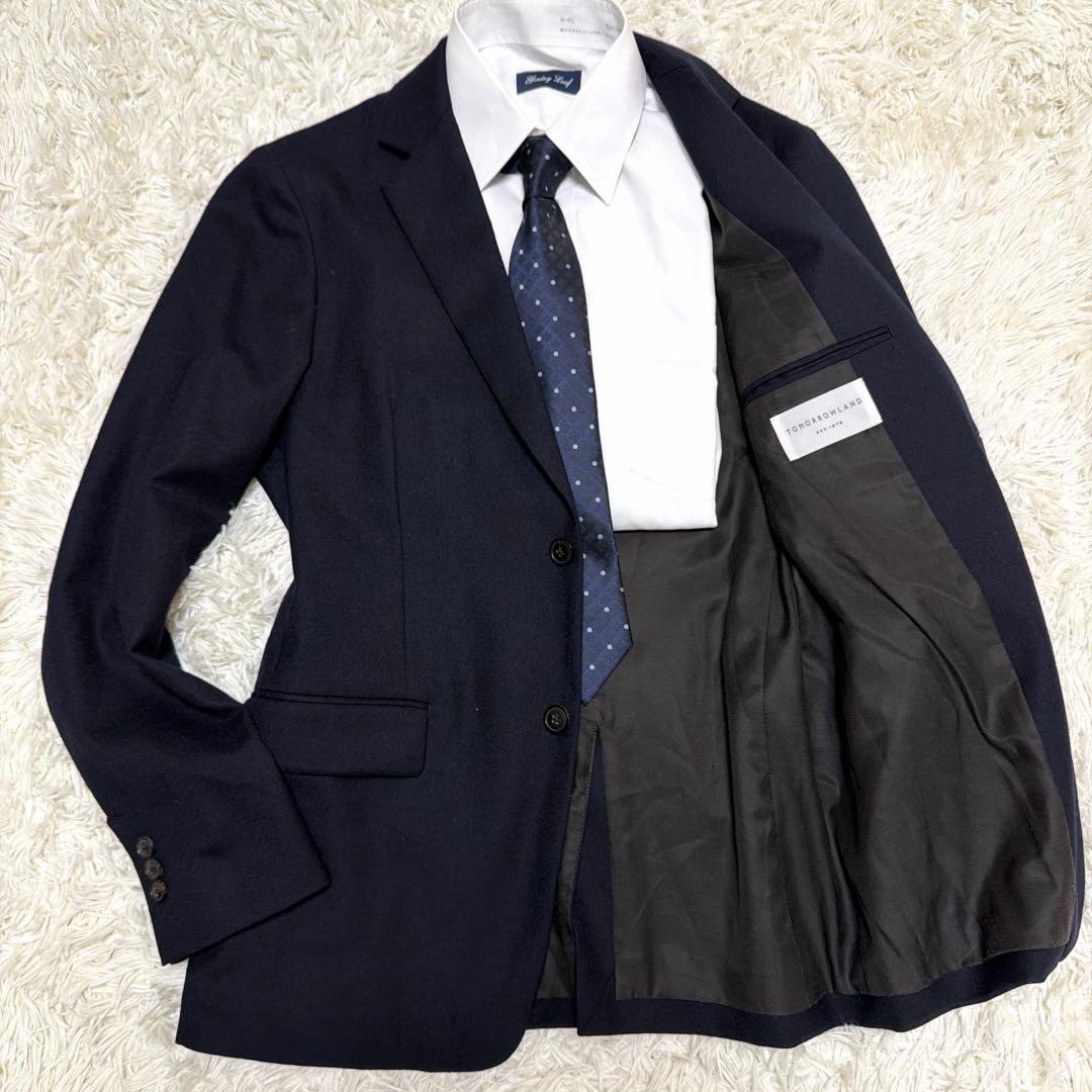 トゥモローランド　セットアップ　ビジネススーツ　ネイビー　紺　上下　メンズ
