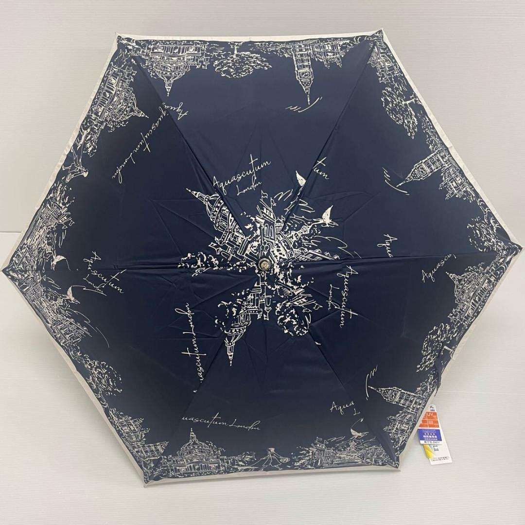 K*O様 新品52842 アクアスキュータム紺サマーシールド1級遮光晴雨兼用折り