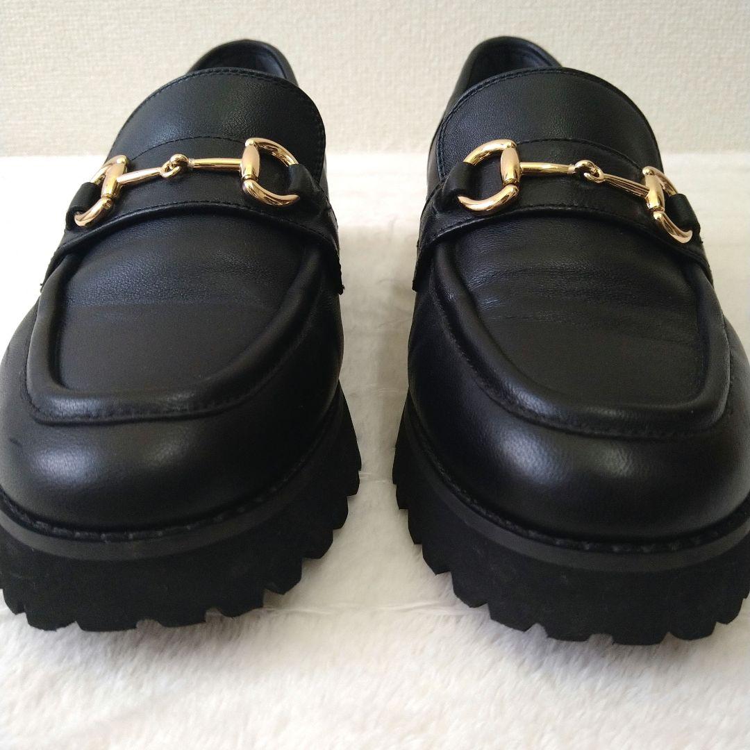 卑弥呼 HIMIKO トラックボールビットローファー23.0 黒 レザー