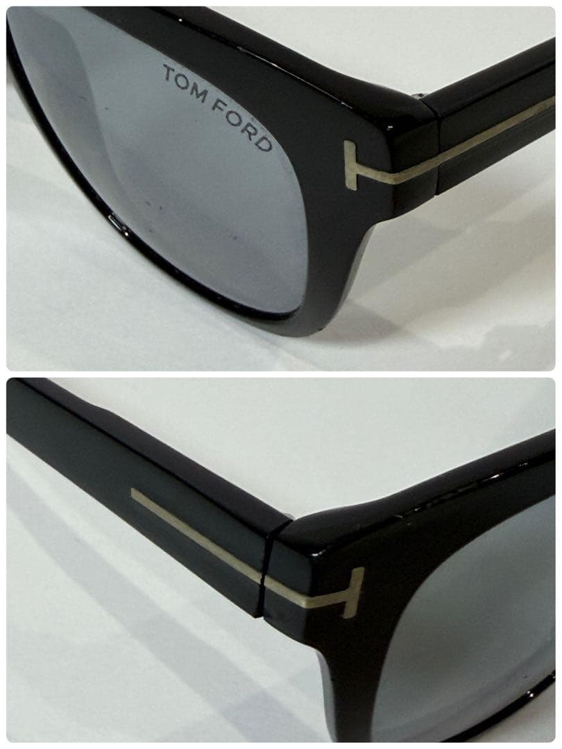 トムフォード サングラス ボストン型 TF676 ミラーレンズ 黒縁