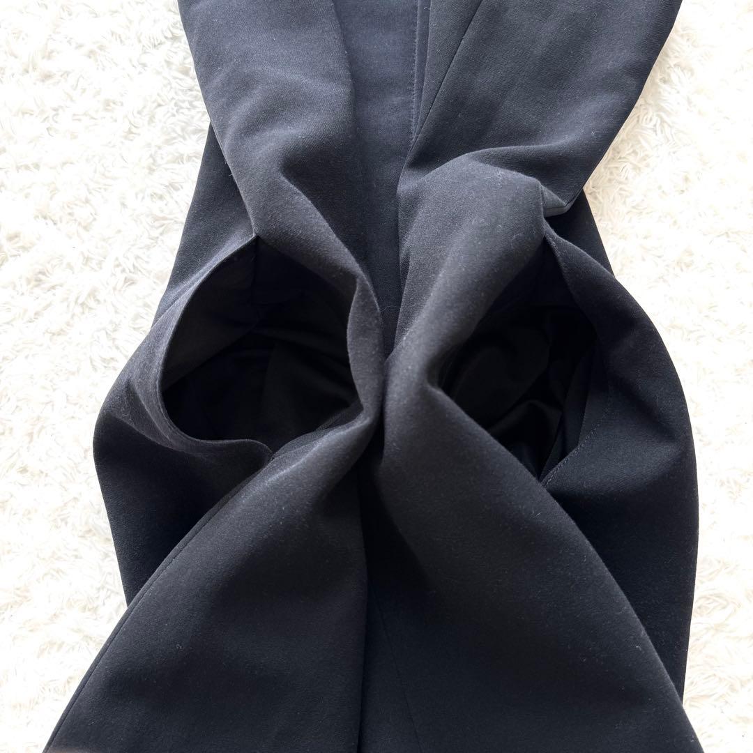 美品✨ルネ バイカラー ノースリーブ ボウタイ ワンピース フレア 白 黒 34