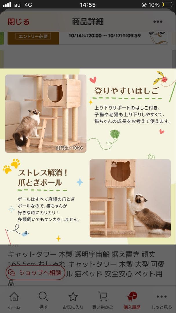 木製キャットタワー 165.5cm/seira