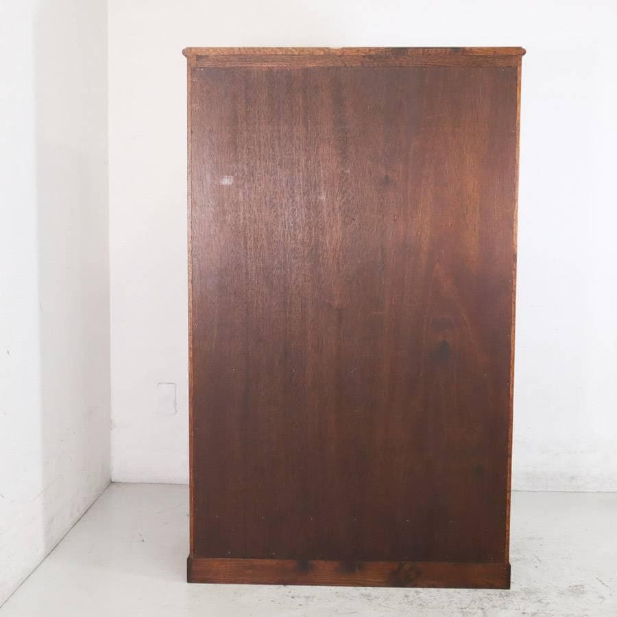 三越ブルージュ オーク材 ガラス扉 キャビネット リビングボード H150cm