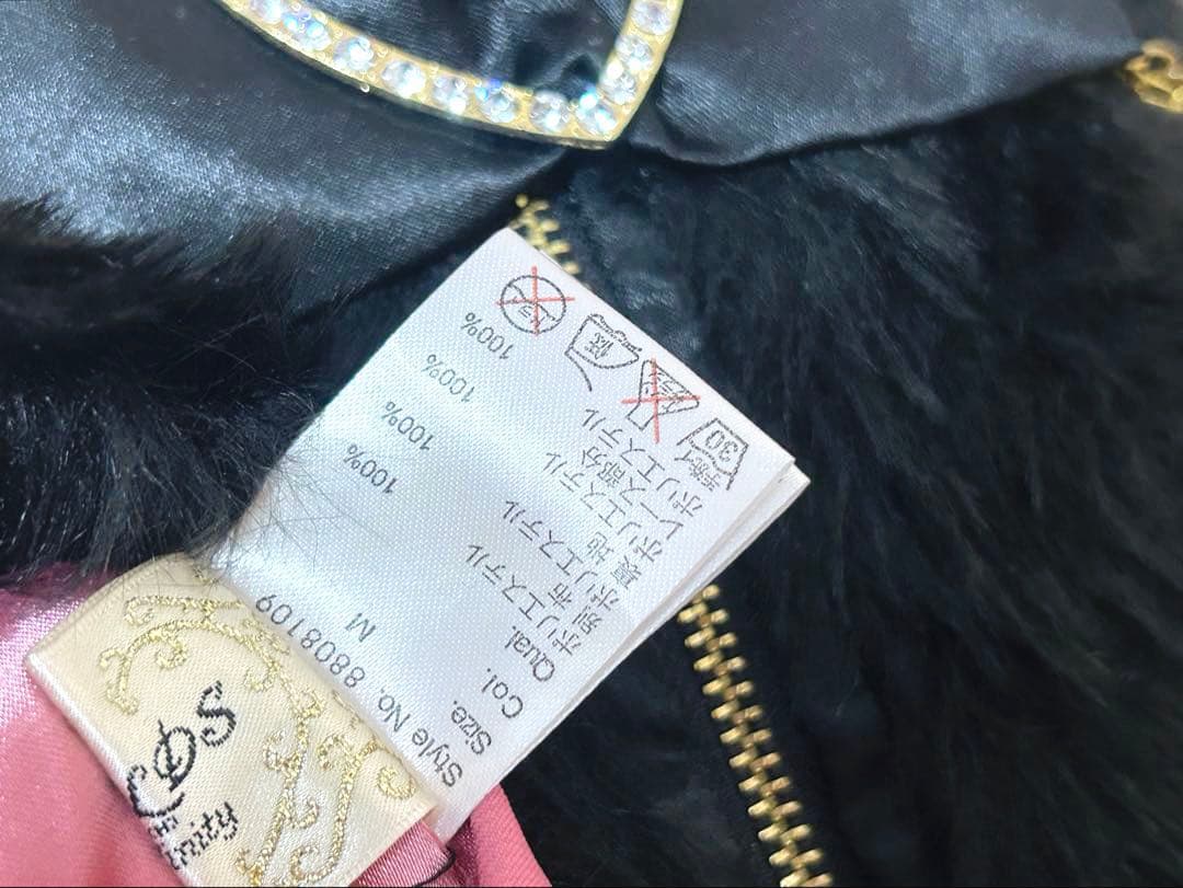 GOLDS♡タグ付き♡ハートバックル♡チェーン♡ファーレッグカバー♡黒×ピンク