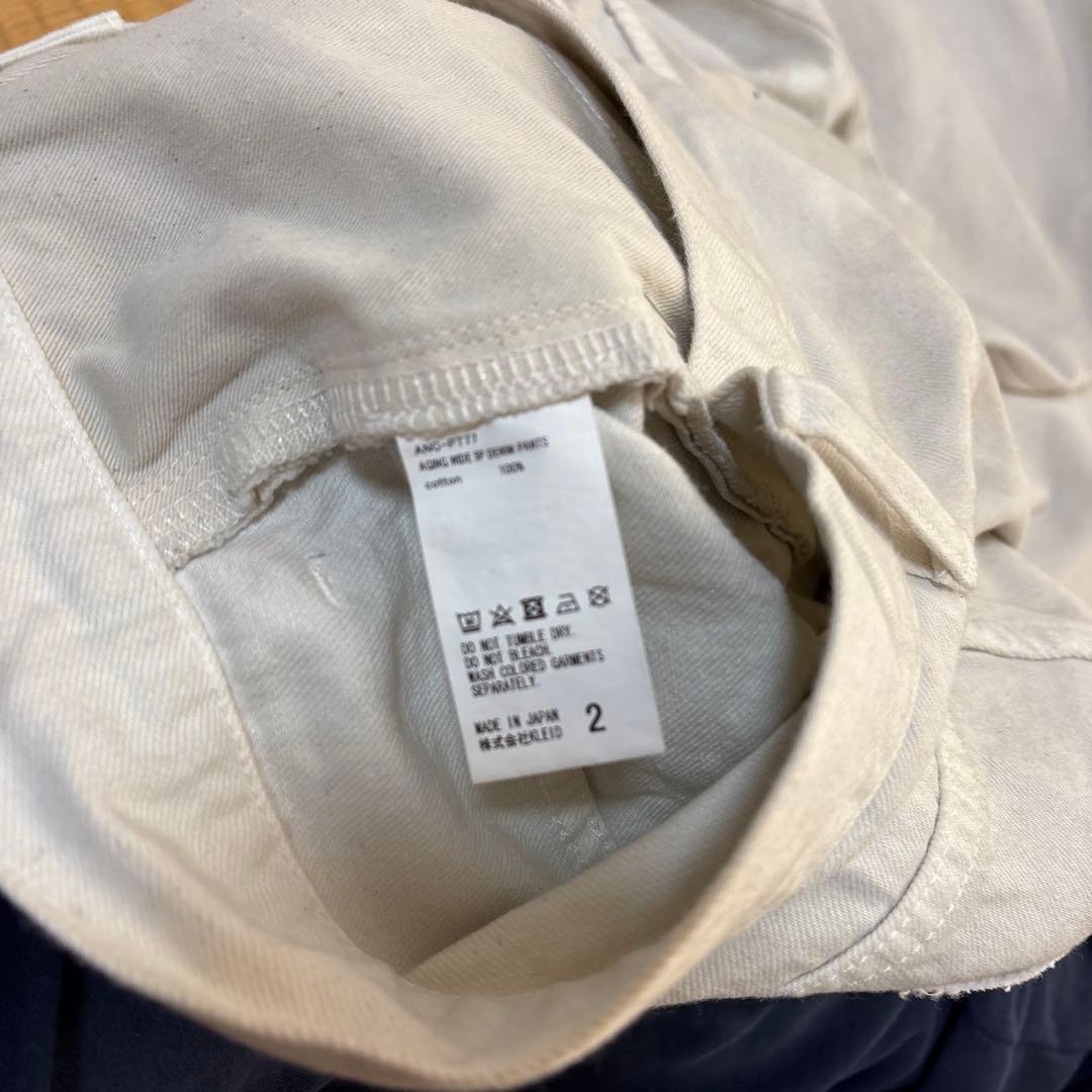 パンツ ANCELLM DAMAGE WIDE 5P DENIM PANTS WHITE