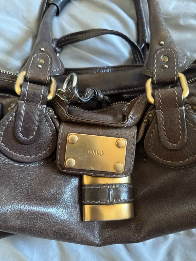 Chloé ブラウンレザー ハンドバッグ