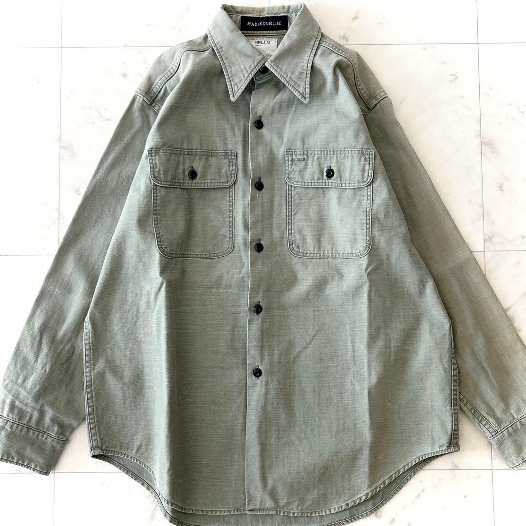 美品 マディソンブルー ハンプトンシャツ カーキ グリーン サイズ00