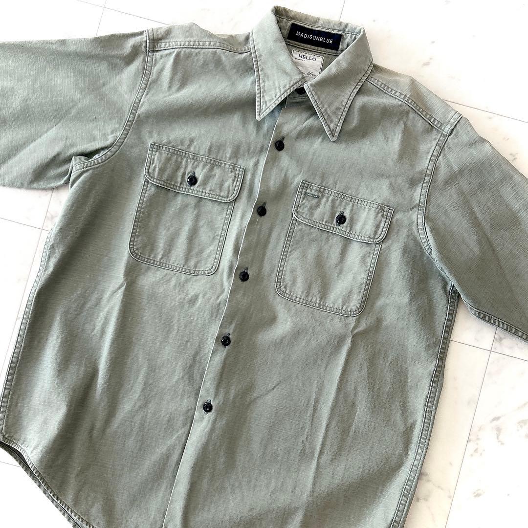 美品 マディソンブルー ハンプトンシャツ カーキ グリーン サイズ00