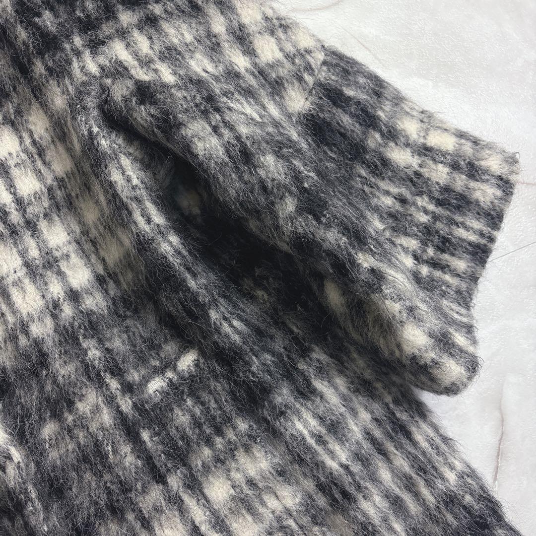 マックスマーラ　42ウィークエンド　アルパカウールシャギー　チェック