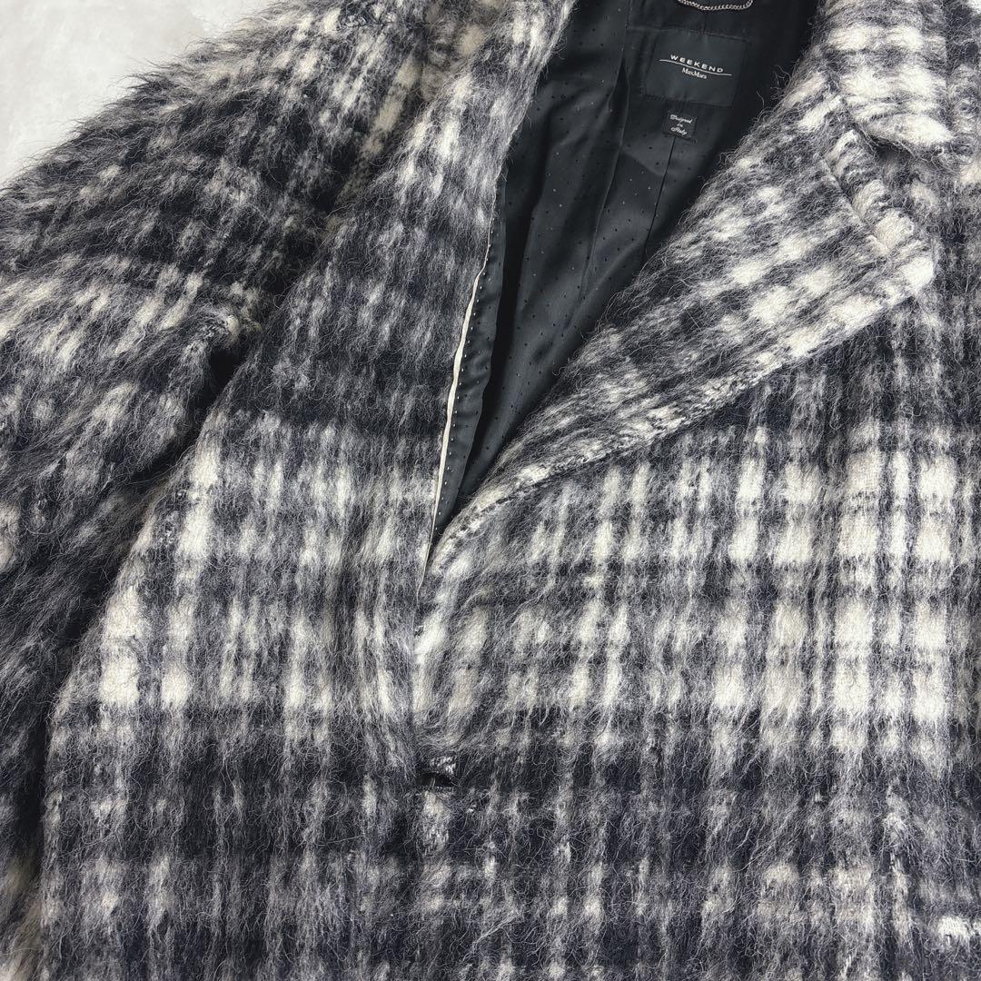 マックスマーラ　42ウィークエンド　アルパカウールシャギー　チェック