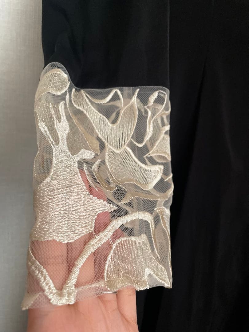 【美品】etoll バック刺繍フレアドレス オケージョンドレス