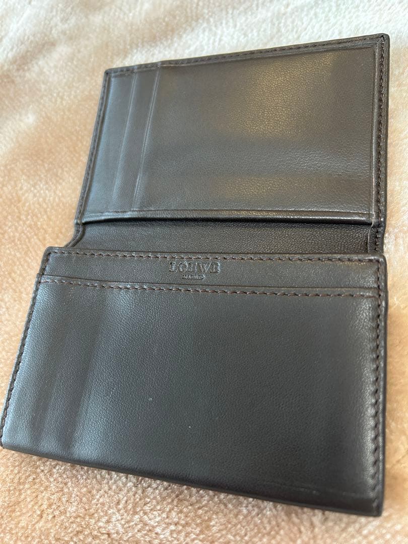 LOEWEロエベ名刺入れカードケースユニセックスレディースメンズ焦げ茶色系DBR