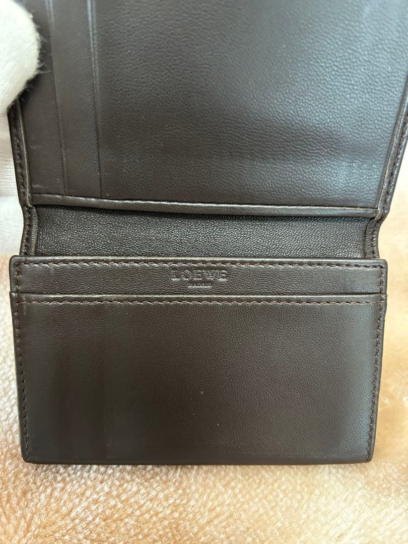 LOEWEロエベ名刺入れカードケースユニセックスレディースメンズ焦げ茶色系DBR