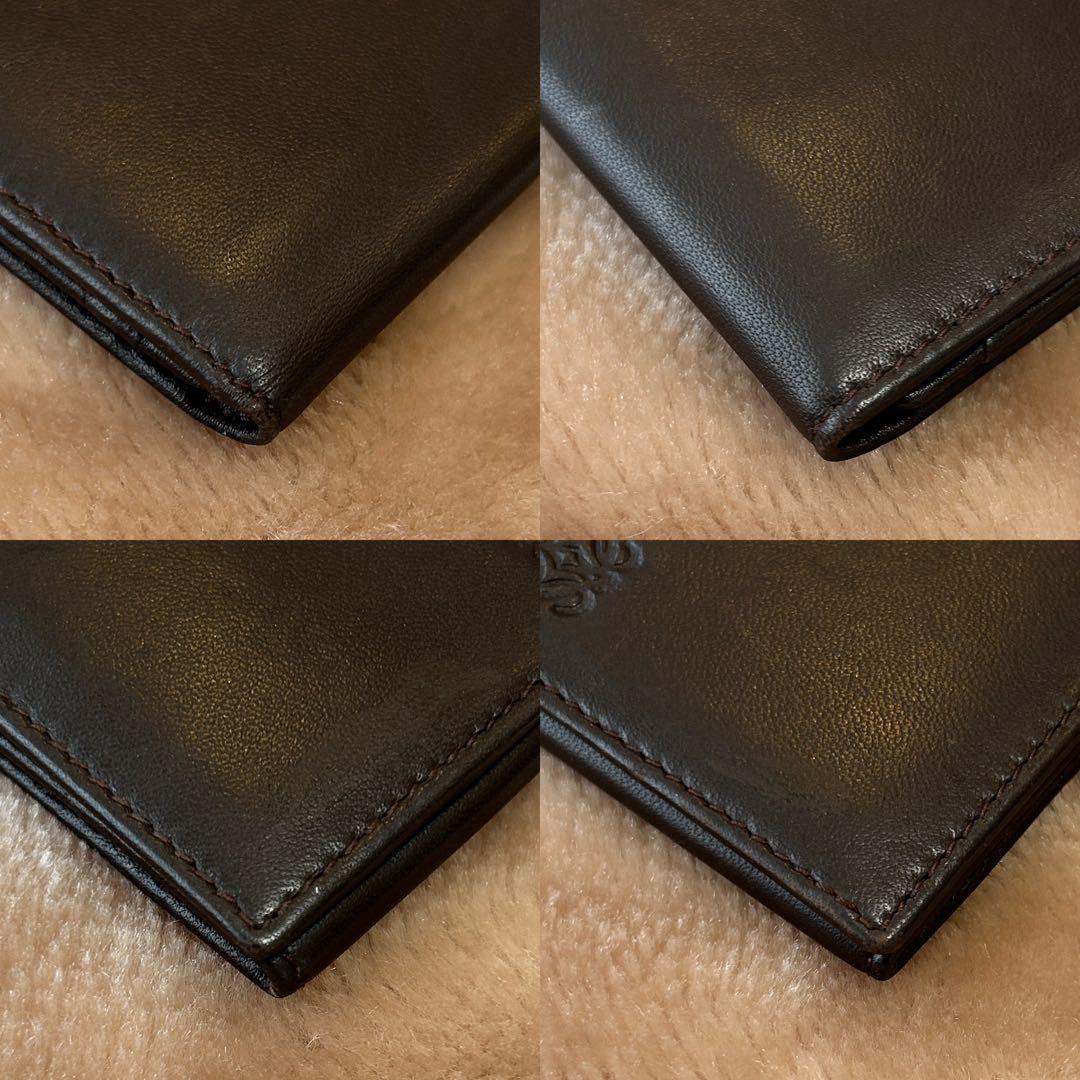 LOEWEロエベ名刺入れカードケースユニセックスレディースメンズ焦げ茶色系DBR