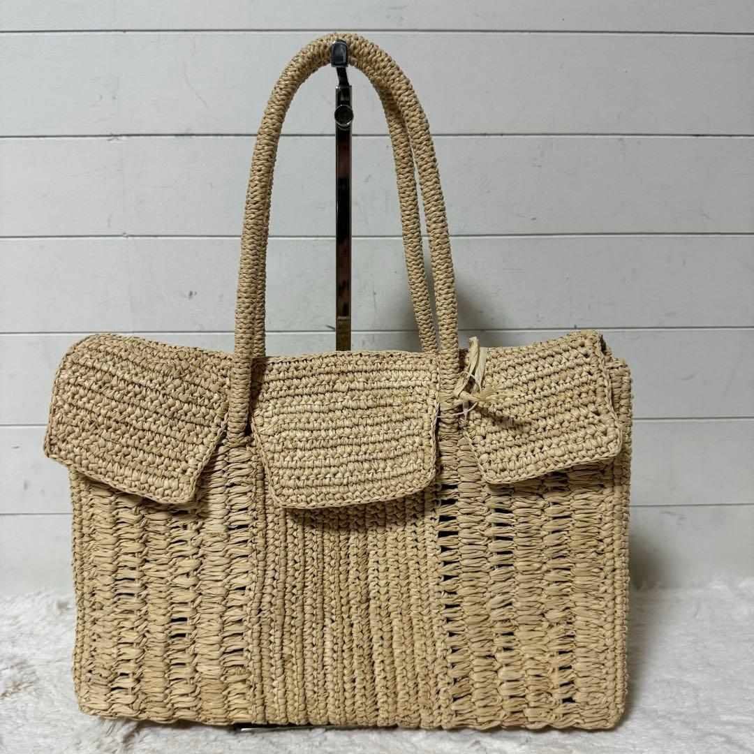 新品未使用✨MAISON N.H PARIS トートバッグ　ベージュ　ラフィア