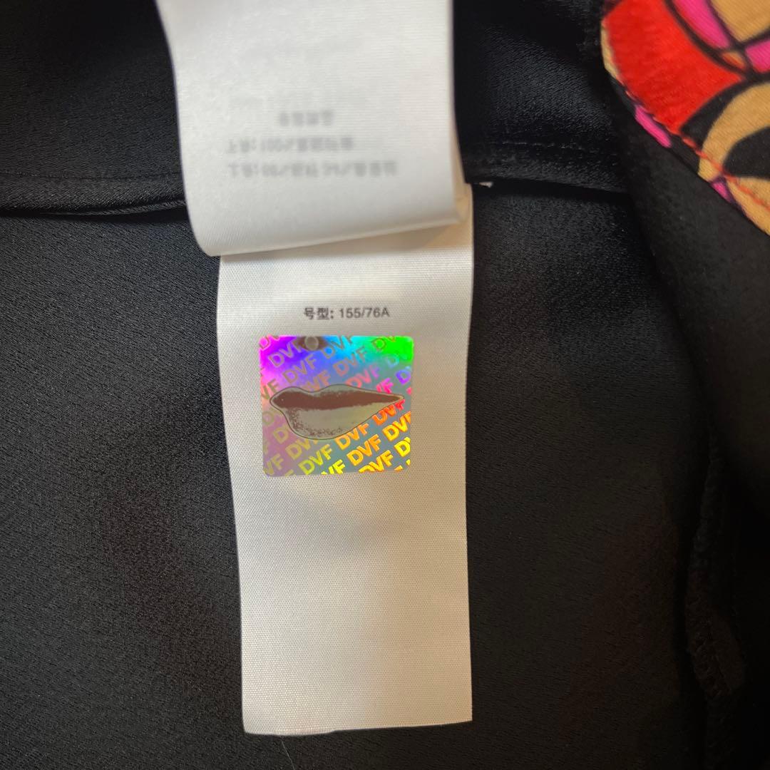 ドット柄ラップ風ドレス 長袖