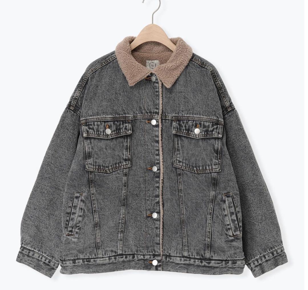 サマンサモスモスデニムジャケット　デニムボアジャケット　ブラック