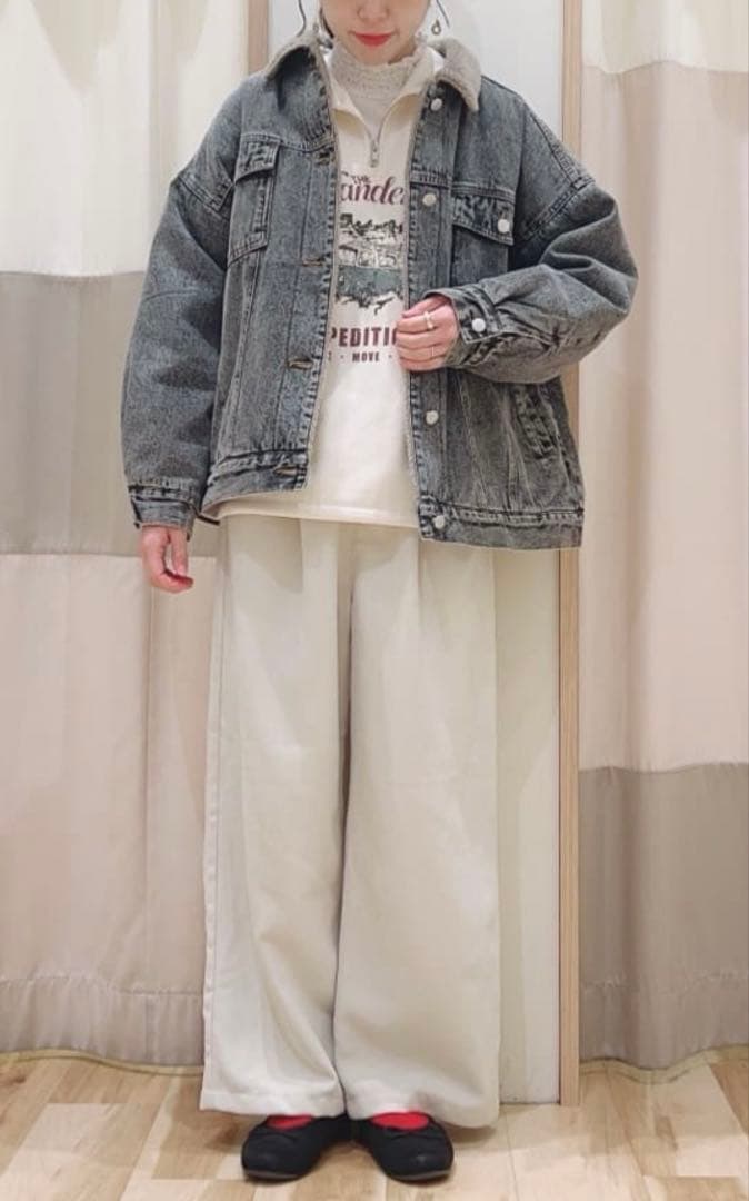 サマンサモスモスデニムジャケット　デニムボアジャケット　ブラック