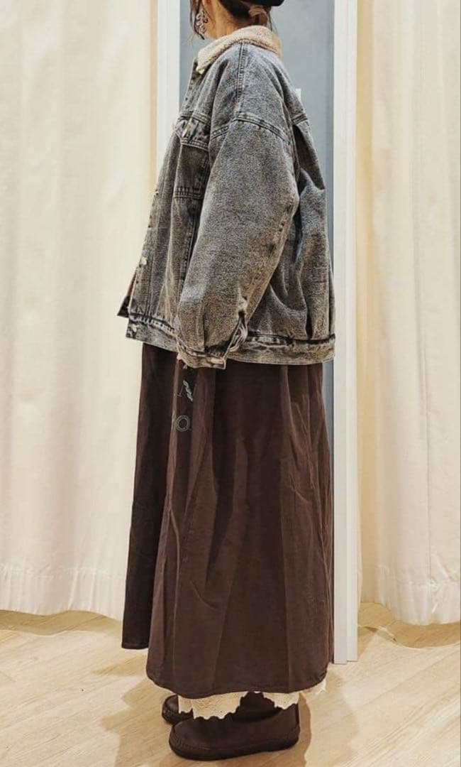 サマンサモスモスデニムジャケット　デニムボアジャケット　ブラック