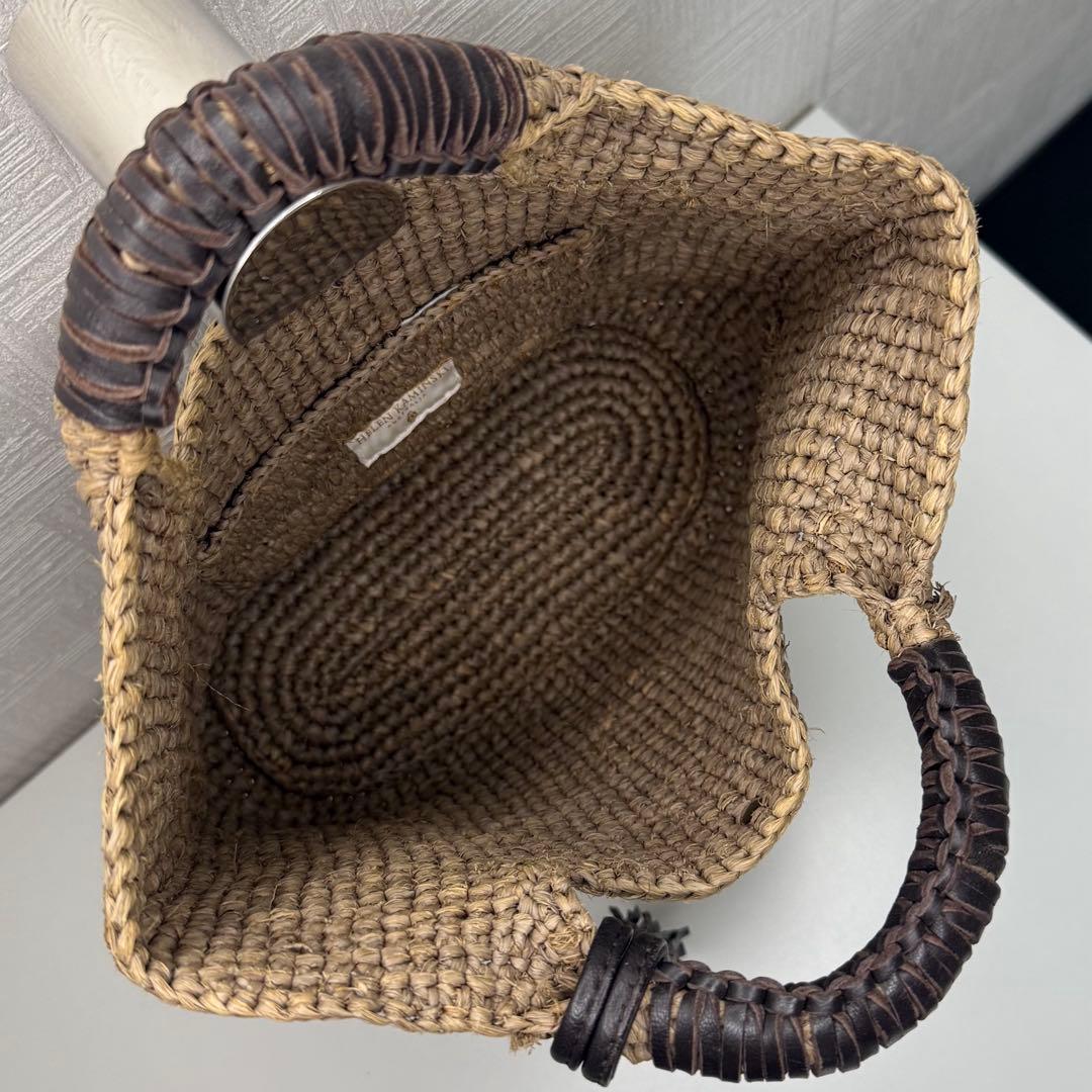 【極美品】ヘレンカミンスキー ラフィア かごバッグ タッセル