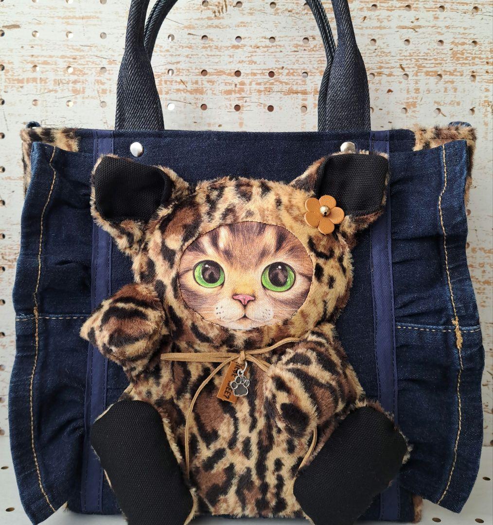 黒*こ様 コヤンイサムチョン　リトルサンダー　デニムリメイクフリルトートバッグ