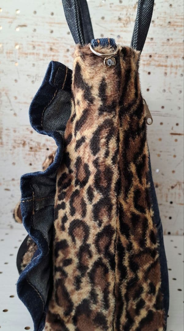 黒*こ様 コヤンイサムチョン　リトルサンダー　デニムリメイクフリルトートバッグ