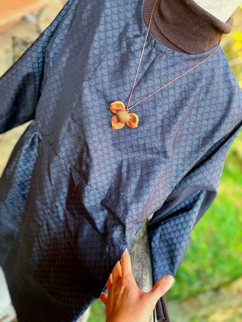 正絹　大島紬　ワンピース