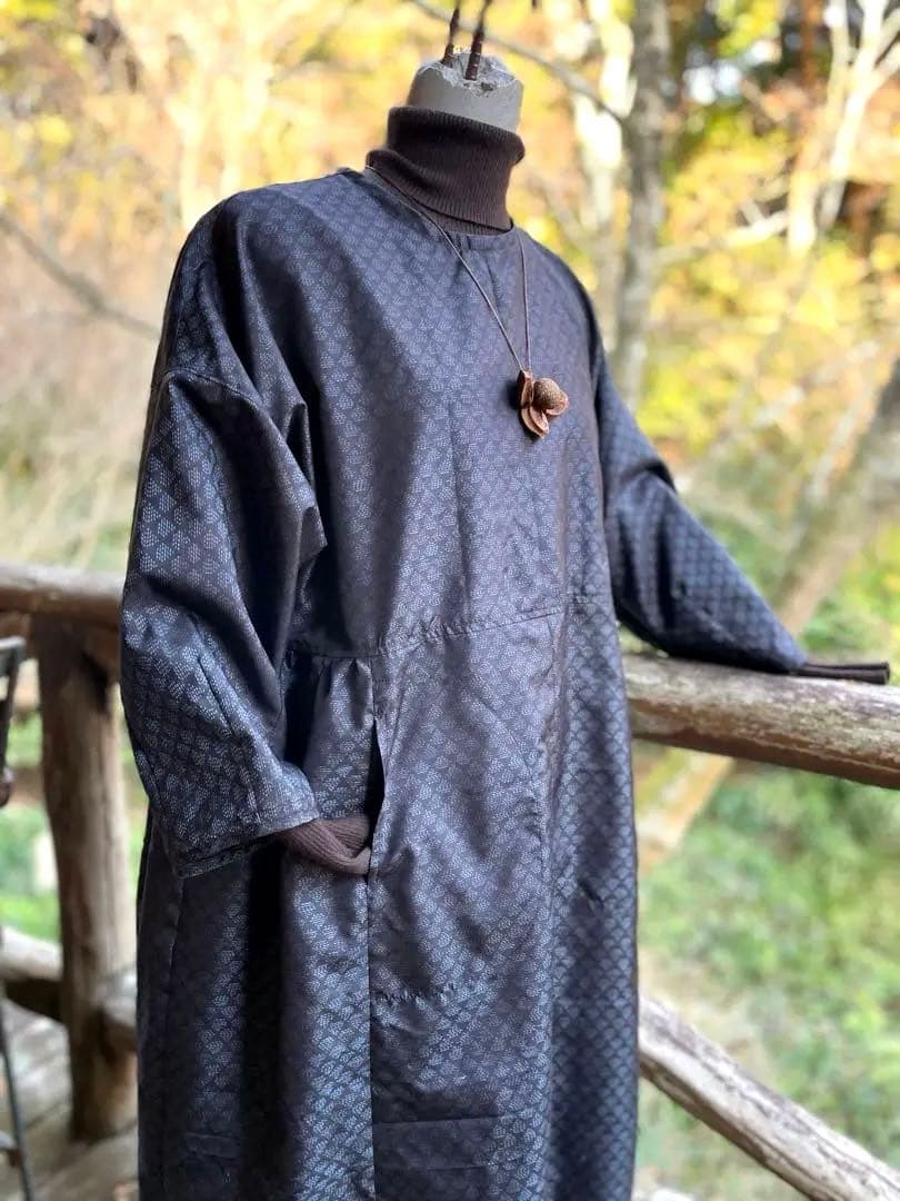 正絹　大島紬　ワンピース