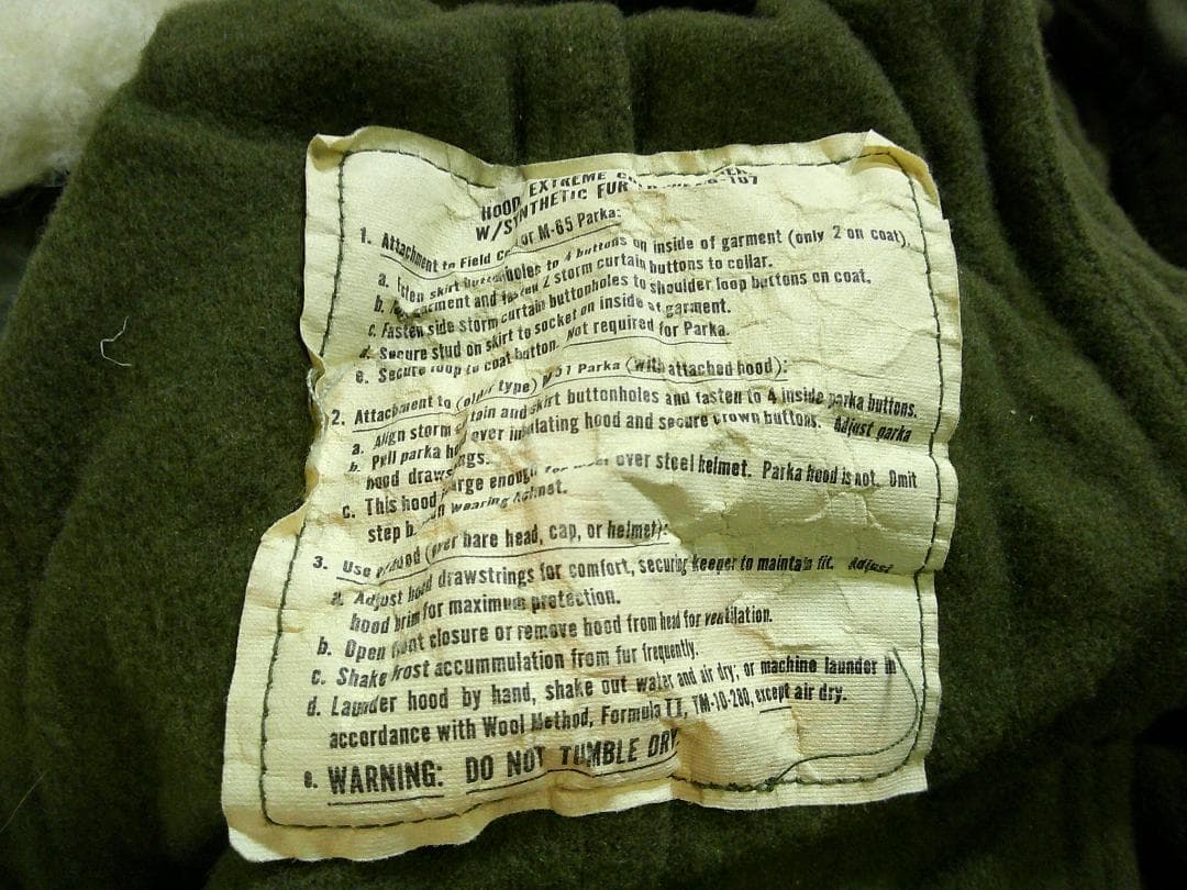 米軍実物 Ｍ65 フィッシュテールパーカー フルセット X-SMALL