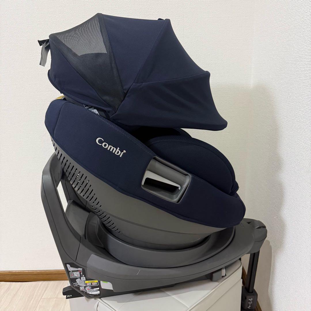 【極美品】コンビTHE S ISOFIX エッグショック ZD／ネイビー