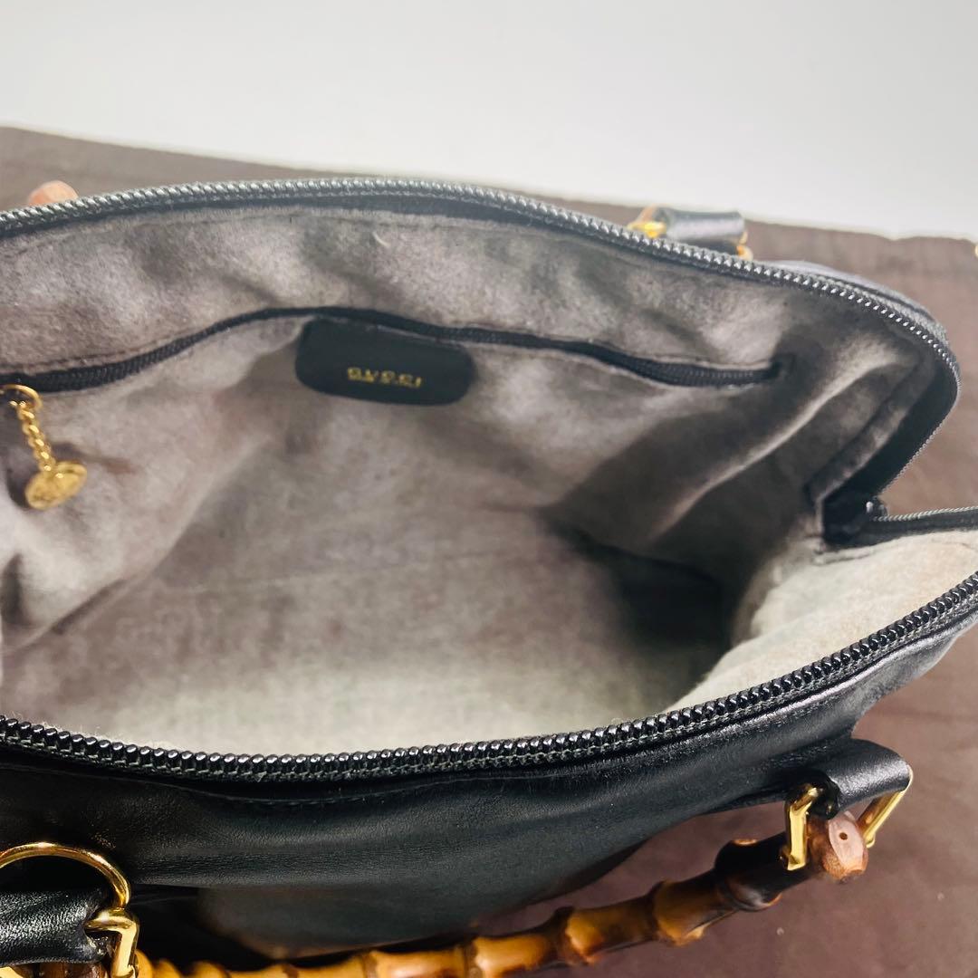 美品　GUCCI オールド　グッチ　バンブー　2way ショルダー　バッグ　黒