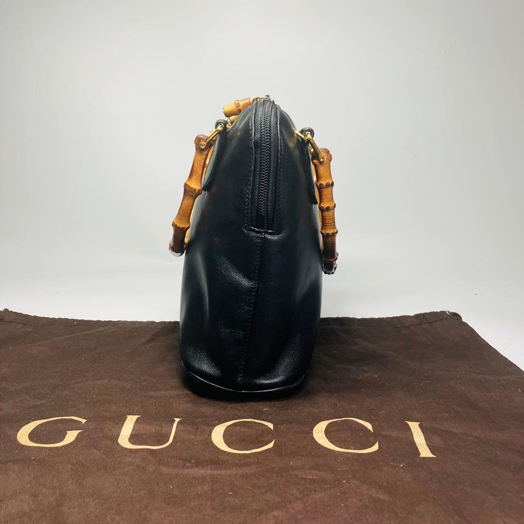美品　GUCCI オールド　グッチ　バンブー　2way ショルダー　バッグ　黒