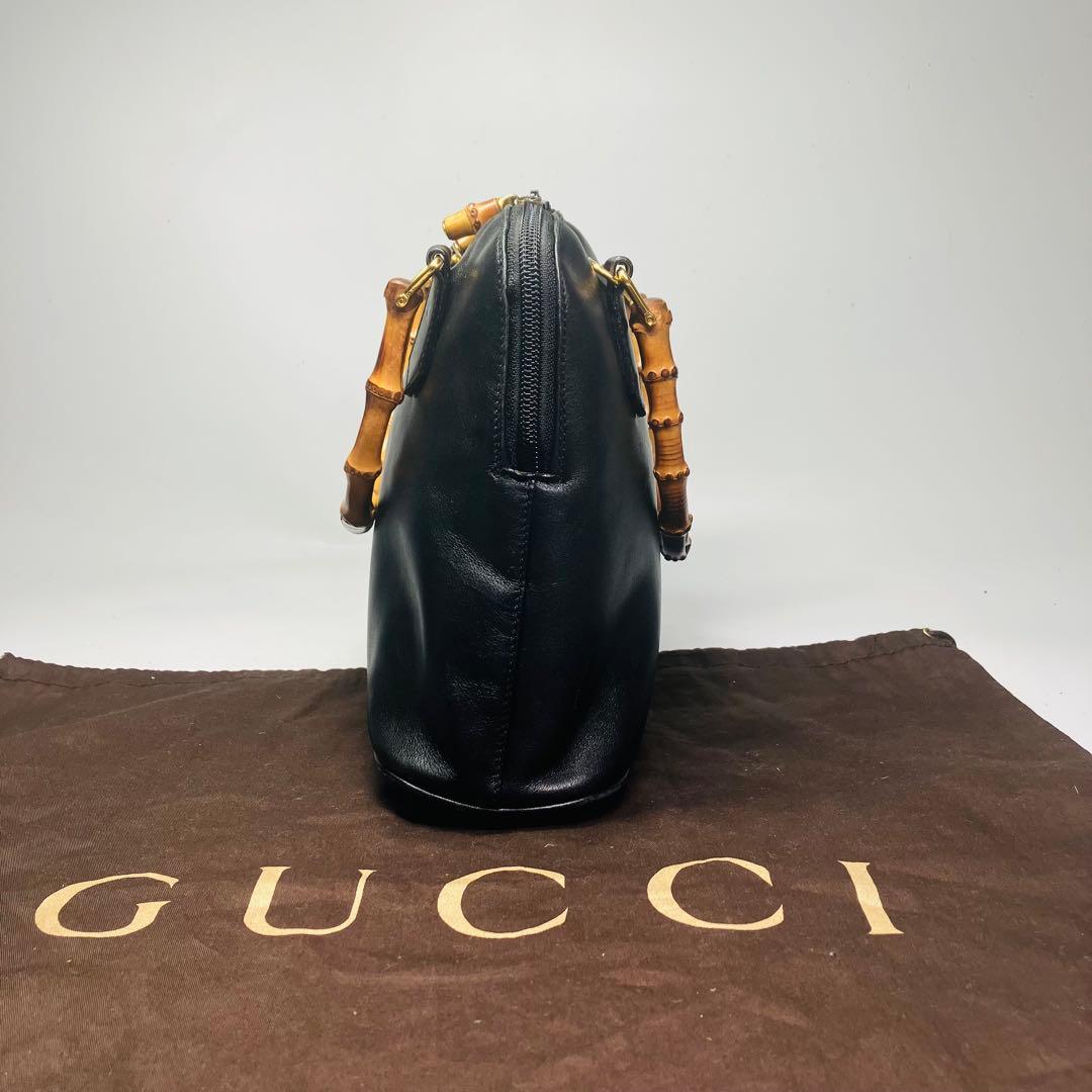 美品　GUCCI オールド　グッチ　バンブー　2way ショルダー　バッグ　黒