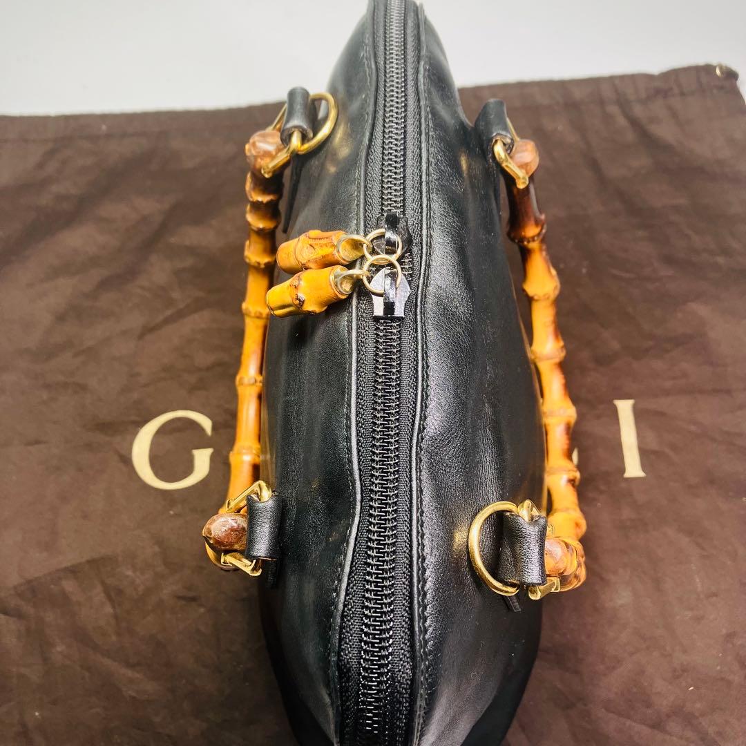 美品　GUCCI オールド　グッチ　バンブー　2way ショルダー　バッグ　黒