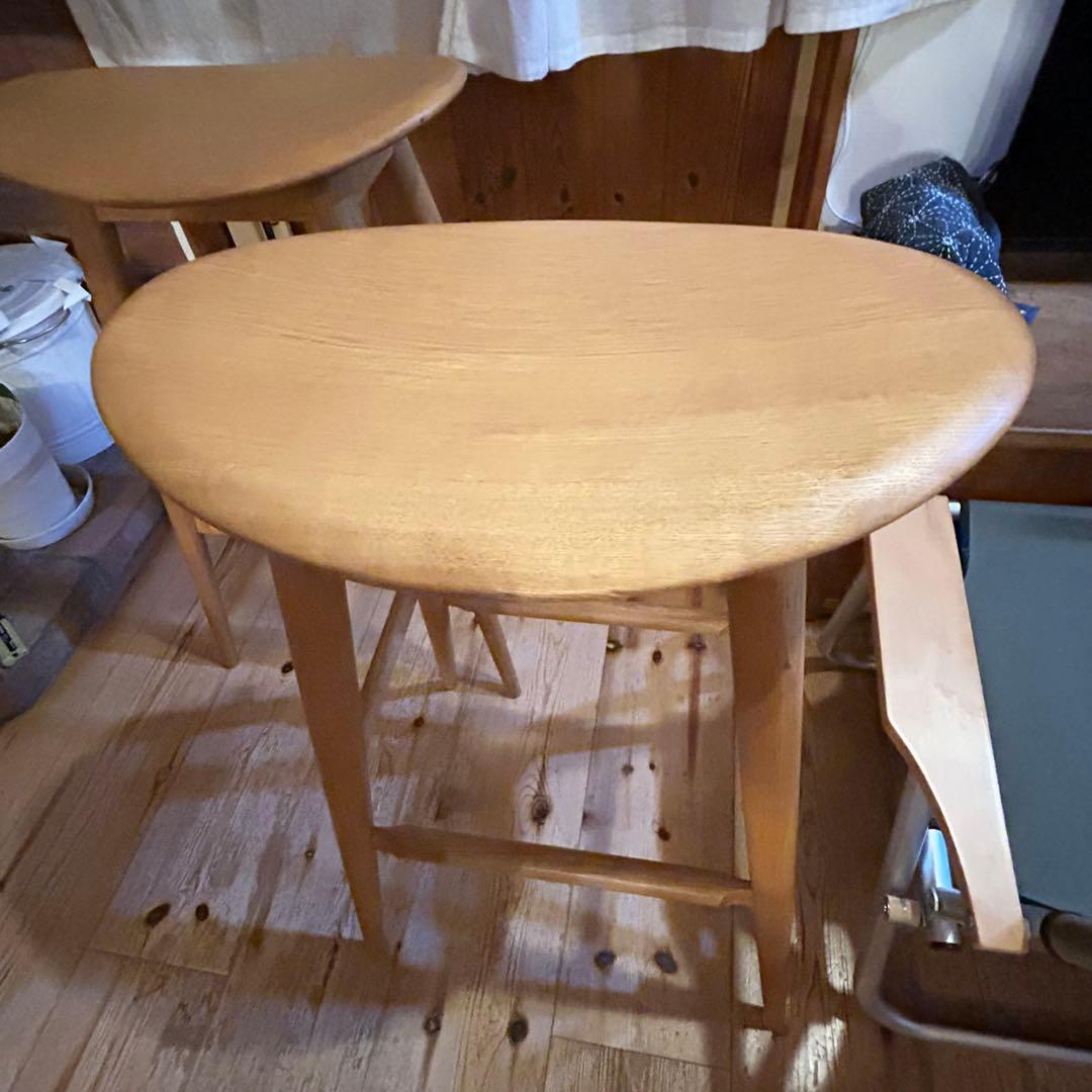 柏木工　ナチュラルウッド カウンターチェア　　 バースツール 2脚セット