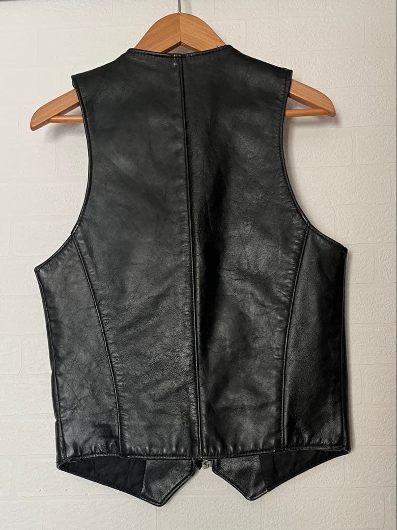 Schottショット レザーベスト LEATHER VEST ブラック