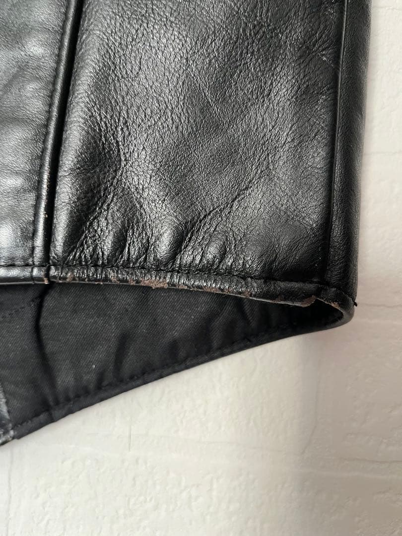 Schottショット レザーベスト LEATHER VEST ブラック
