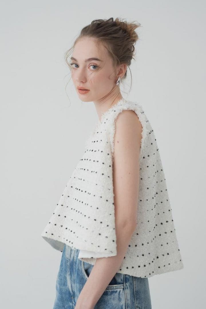 メゾンドドルチェ ツイードベスト candy tweed vest