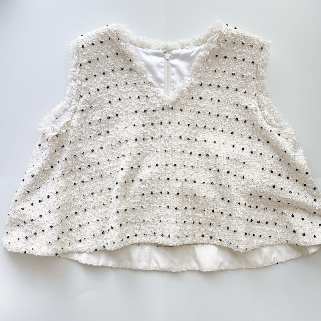 メゾンドドルチェ ツイードベスト candy tweed vest