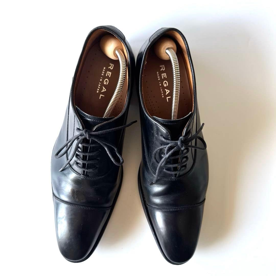 【REGAL】リーガル　革靴　25㎝ ブラック黒　ストレートチップ