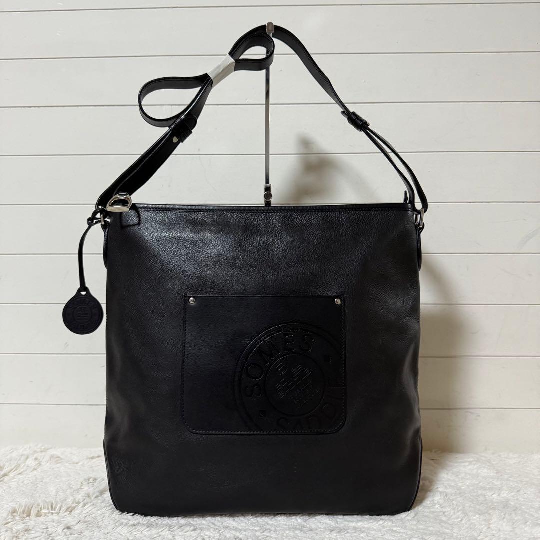 ⭐️未使用級⭐️　ソメスサドル　ショルダーバッグ　BIGロゴ　ブラック　レザー