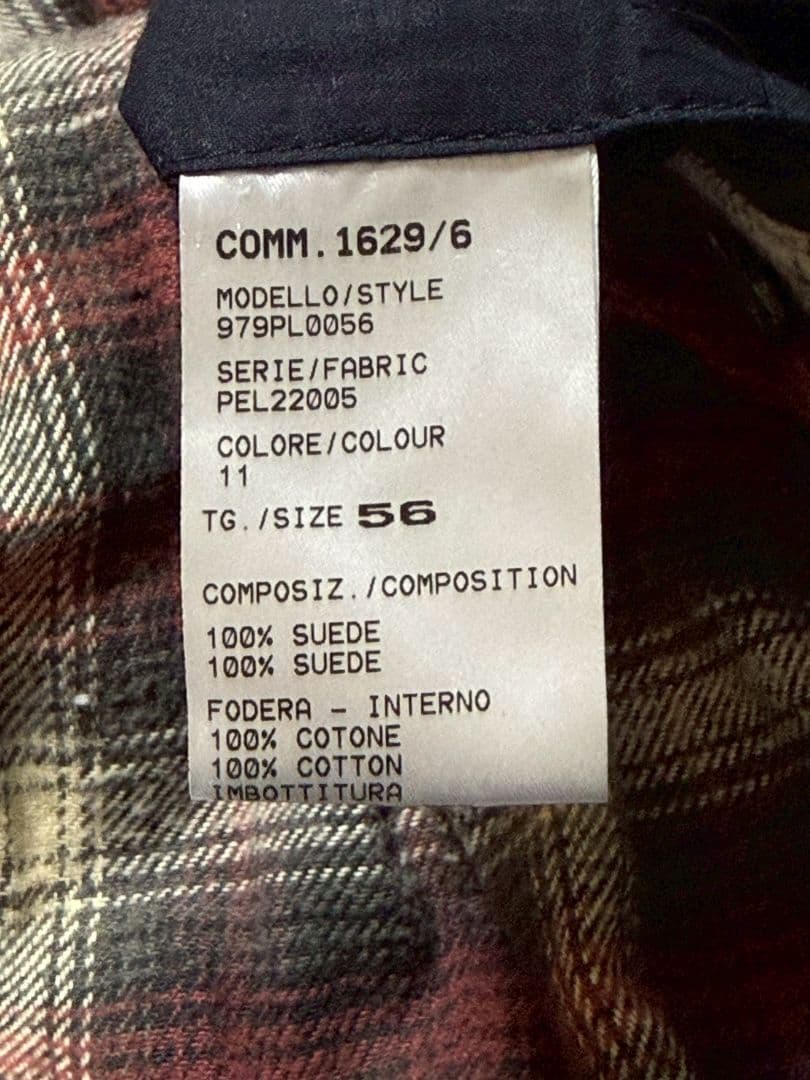 ELEVENTY イレブンティ スエードレザー チェック総柄 ダウンベスト 56