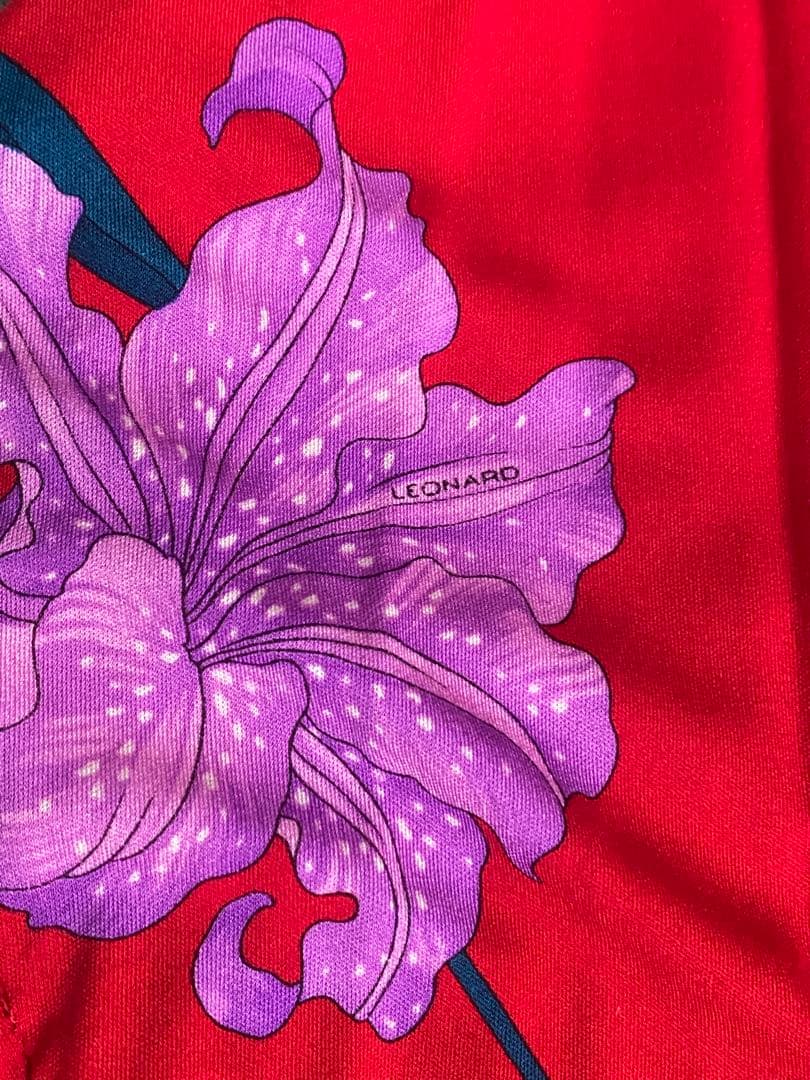 Leonard 花柄 長袖チュニック 赤